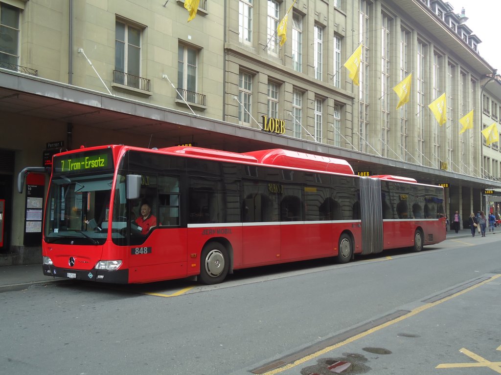 Bernmobil, Bern - Nr. 848/BE 671'848 - Mercedes Citaro am 14. Juli 2011 beim Bahnhof Bern