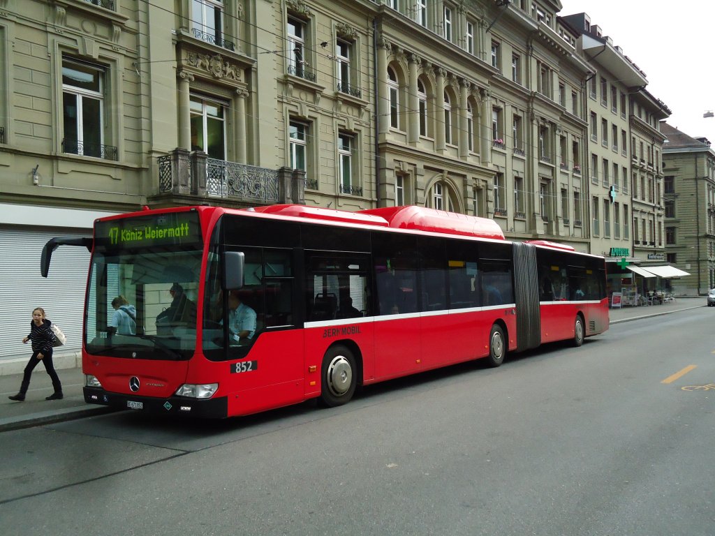 Bernmobil, Bern - Nr. 852/BE 671'852 - Mercedes Citaro am 16. Oktober 2012 in Bern, Hirschengraben