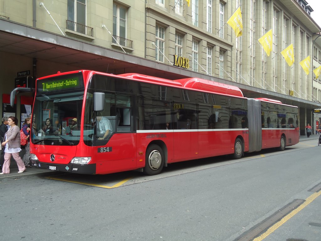 Bernmobil, Bern - Nr. 854/BE 671'854 - Mercedes Citaro am 14. Juli 2011 beim Bahnhof Bern