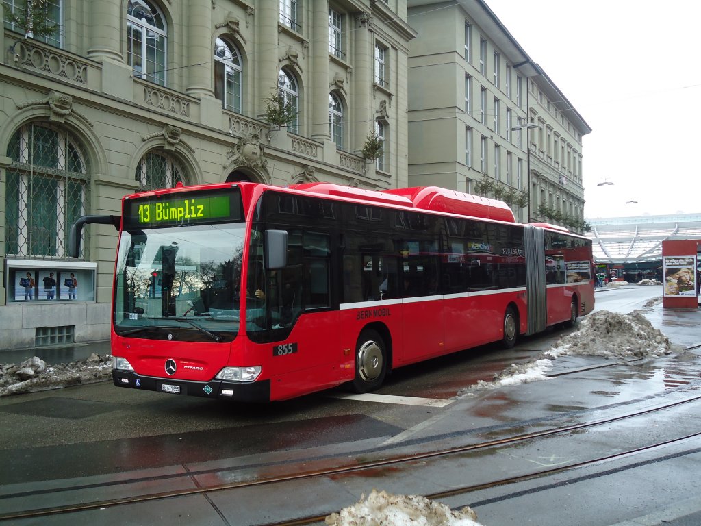 Bernmobil, Bern Nr. 855/BE 671'855 Mercedes Citaro am 7. Dezember 2010 Bern, Bahnhof