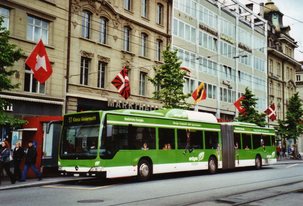 Bernmobil, Bern Nr. 856/BE 671'856 Mercedes Citaro am 13. Mai 2010 Bern, Bahnhof (mit Vollwerbung fr  erdgas )