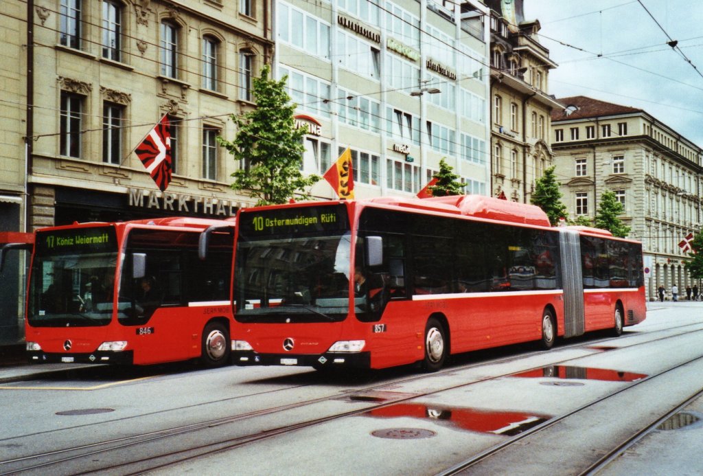 Bernmobil, Bern Nr. 857/BE 671'857 Mercedes Citaro am 13. Mai 2010 Bern, Bahnhof