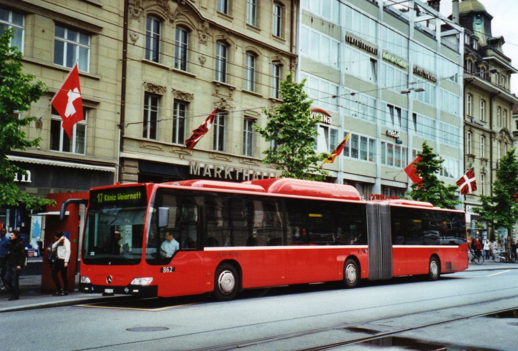 Bernmobil, Bern Nr. 862/BE 671'862 Mercedes Citaro am 13. Mai 2010 Bern, Bahnhof