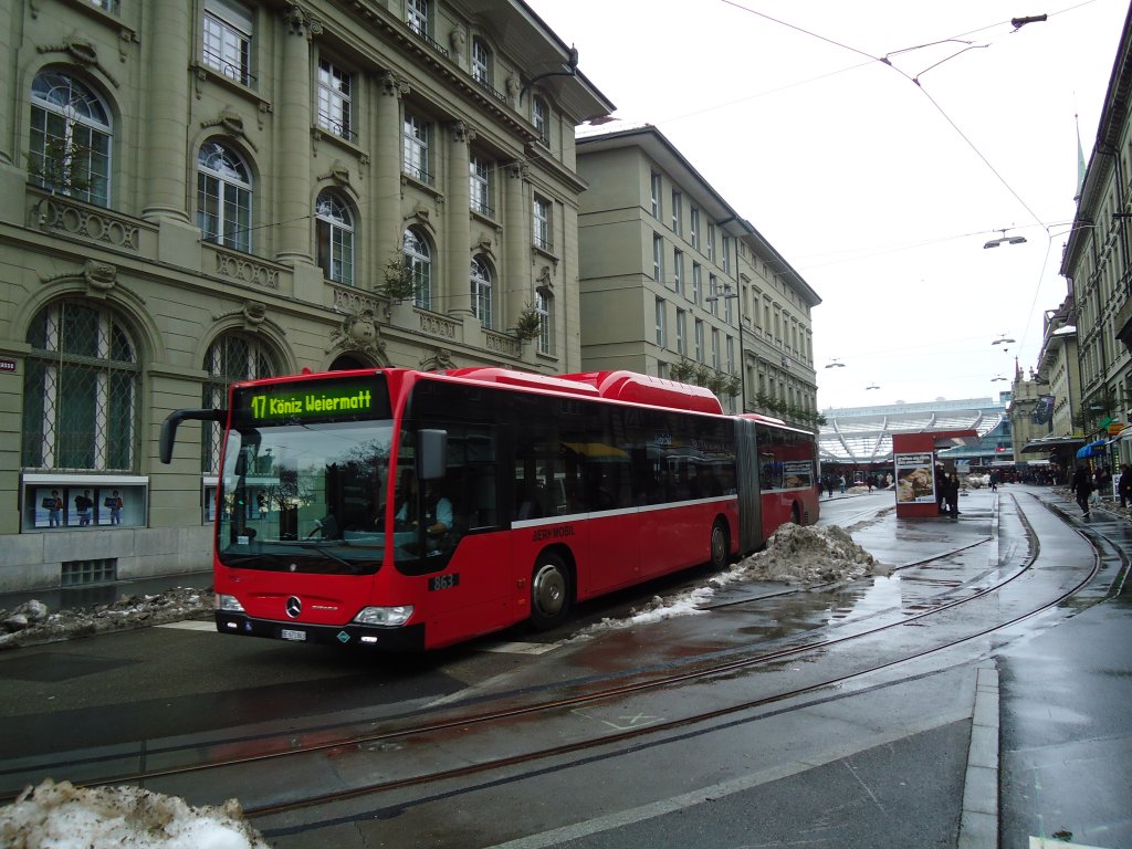 Bernmobil, Bern Nr. 863/BE 671'863 Mercedes Citaro am 7. Dezember 2010 Bern, Bahnhof