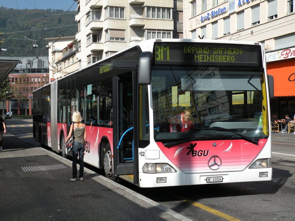 BGU Grenchen Nr. 32/BE 61024 Mercedes Citaro am Bahnhof Biel. Die Aufnahme stammt vom 29.09.2009.