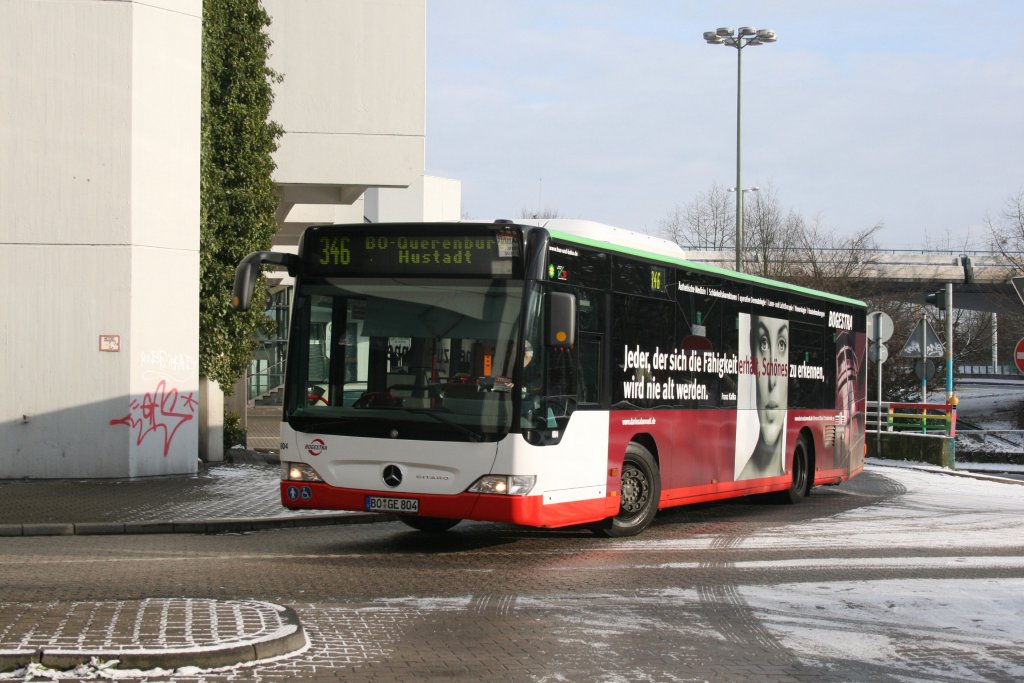 BOGE 0804 (BO GE 804) mit Werbung fr Darius Alamouti.
Aufgenommen an der Ruhr Uni Bochum,2.1.2010.