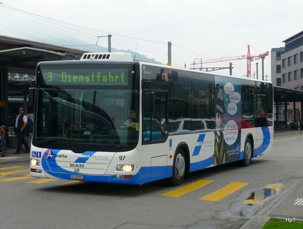 BOGG - MAN Nr.97 SO 129951 unterwegs auf einer Dienstfahrt beim Bahnhof Olten am 07.09.2010