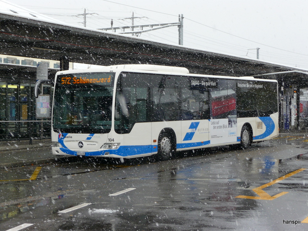 BOGG - Mercedes Citaro Nr.104  SO  116194 bei den Bushaltestellen vor dem Bahnhof Olten am 28.010.2012