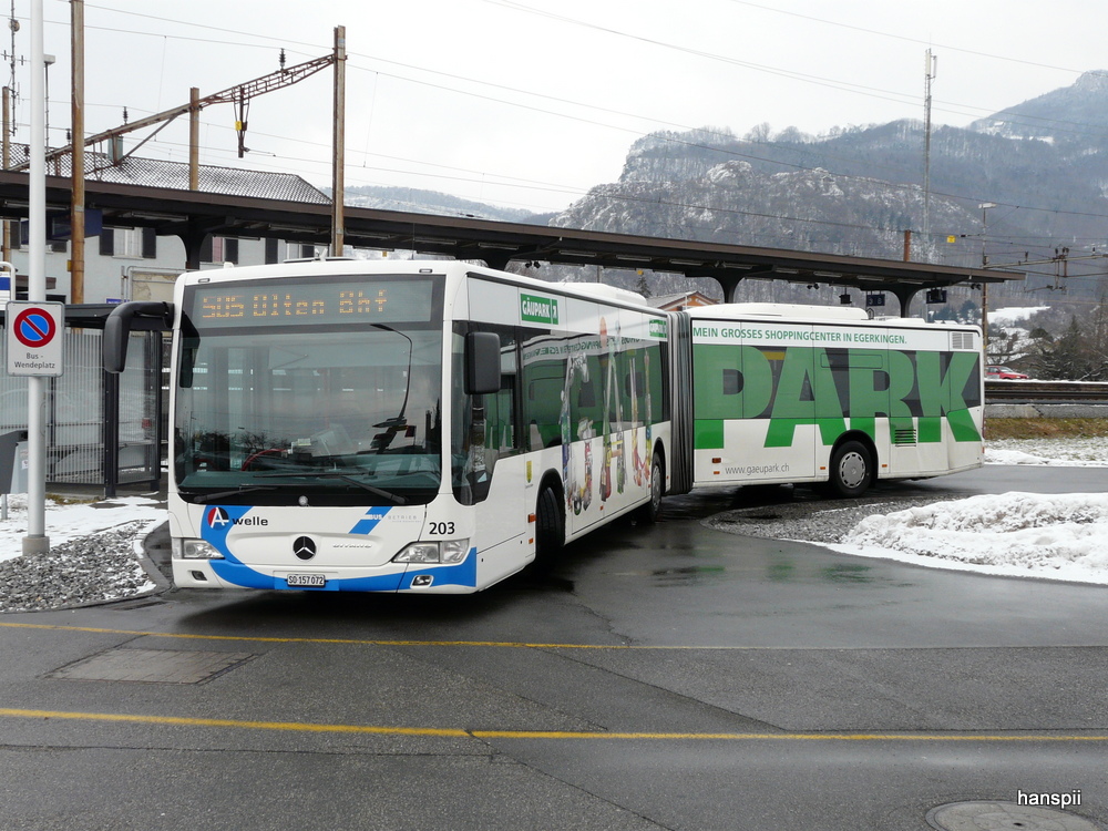 BOGG - Mercedes Citaro  Nr.203  SO  157072 unterwegs auf der Linie 505 in Oensingen am 24.02.2013