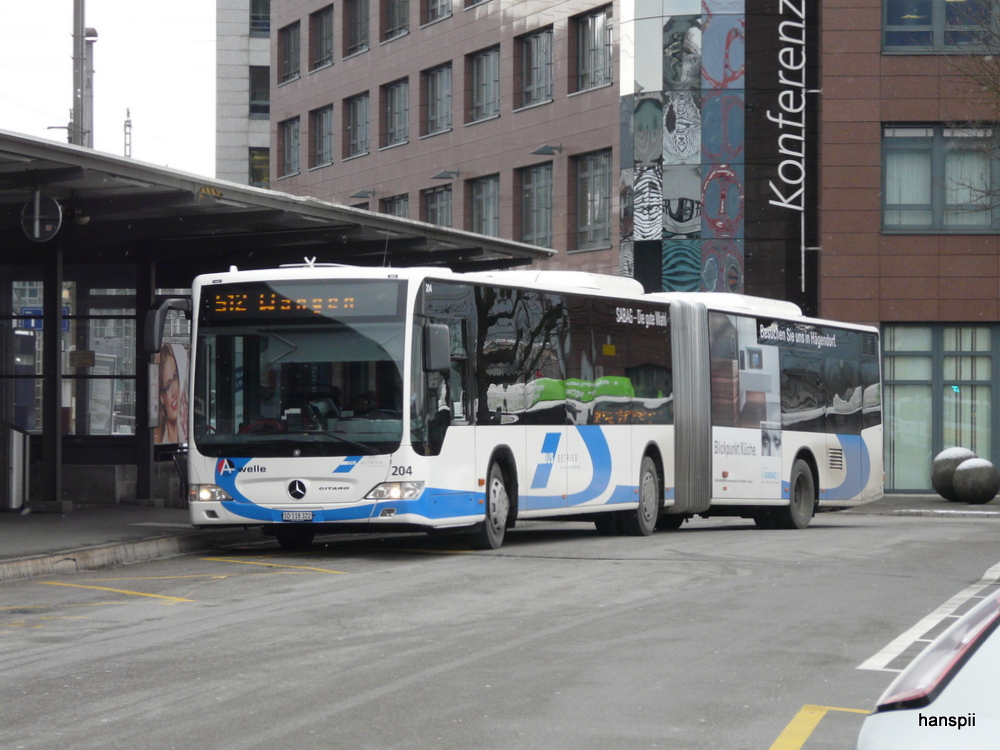 BOGG - Mercedes Citaro Nr.204  SO 118322 unterwegs auf der Linie 512 bei den Haltstellen vor dem Bahnhof Olten am 16.01.2013