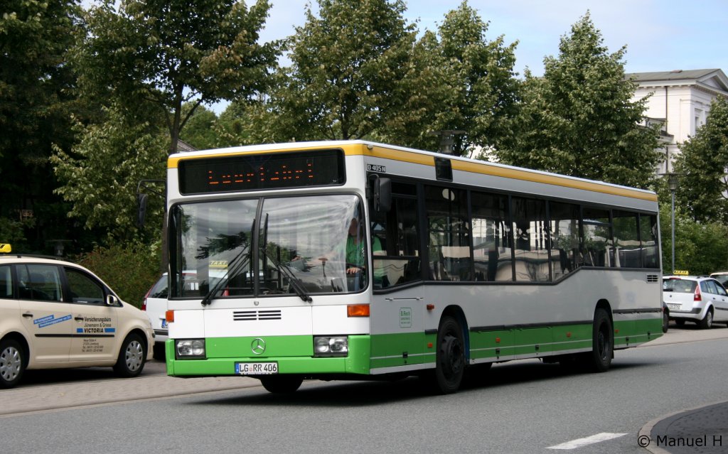 B.Rech (LG RR 406).
Dieser Bus fuhr einmal fr die EVAG in Essen.
Aufgenommen am ZOB Lneburg, 20.8.2010.