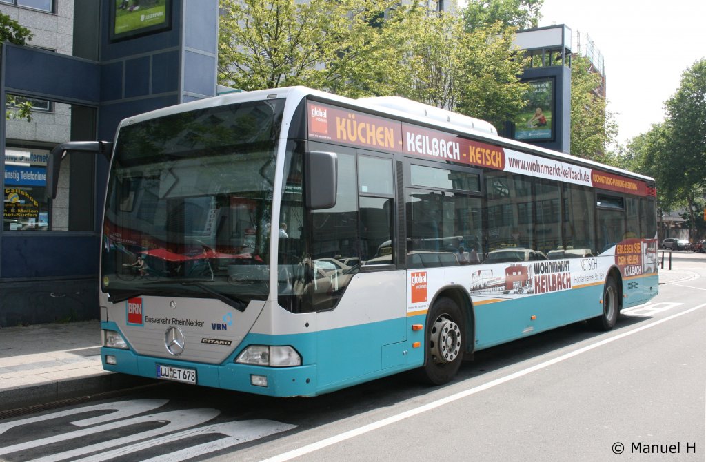 BRN (LU ET 678).
der Bus macht Werbung fr den Wohnmarkt Keilbach.
Mannheim HBF, 30.6.2010.