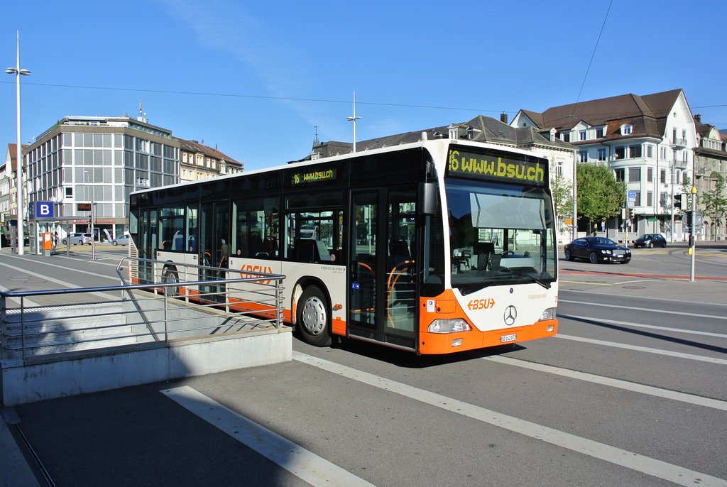 BSU Citaro I Nr. 72 abgestellt vor dem HB in Solothurn, 22.08.2017.