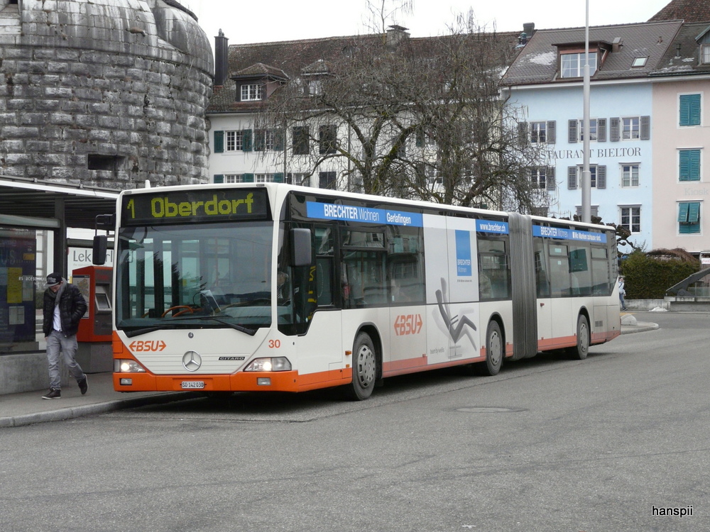 BSU - Mercedes Citaro  Nr.30  SO  142030 unterwegs auf der Linie 1 in Solothurn am 29.01.2013