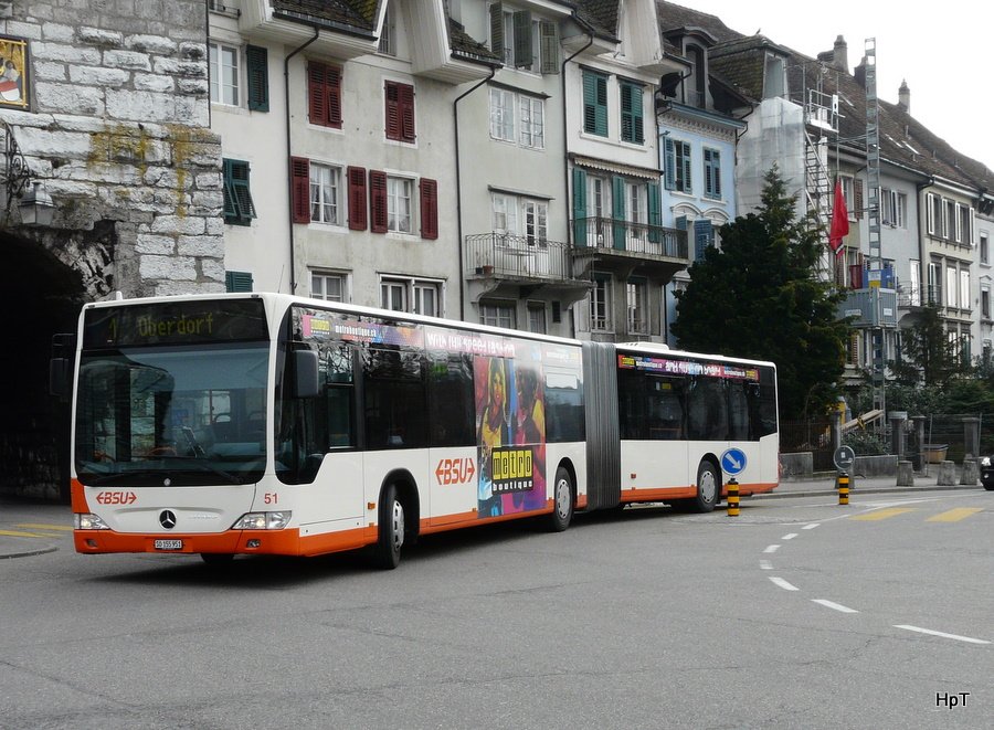 BSU - Mercedes Citaro Nr.51 SO 155951 unterwegs auf der Linie 1 in der Stadt Solothurn am 23.01.2010