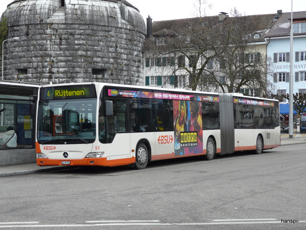 BSU - Mercedes Citaro  Nr.51  SO  1455951 unterwegs auf der Linie 4 in Solothurn am 29.01.2013