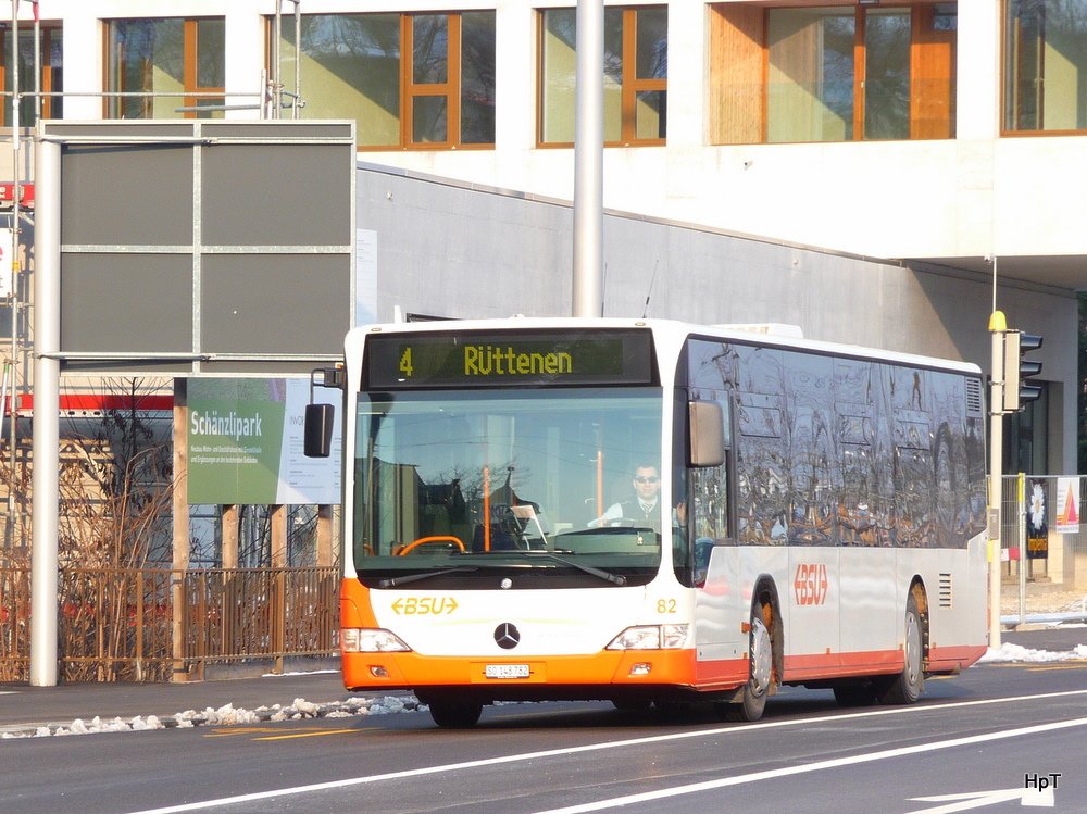 BSU - Mercedes Citaro Nr.82 SO 148782 unterwegs auf der Linie 4 in der Stadt Solothurn am 07.03.2010