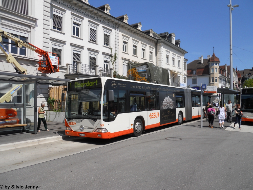 BSU Nr. 50 (Mercedes Citaro O530) am 19.8.2011 beim Bhf. Solothurn