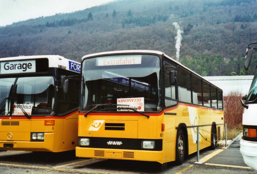 Buchard, Leytron Nr. 61 NAW/Lauber (ex Zerzuben Visp-Eyholz Nr. 61+1; ex BVZ Brig Nr. 1) am 5. Dezember 2009 Biel, Rattinbus