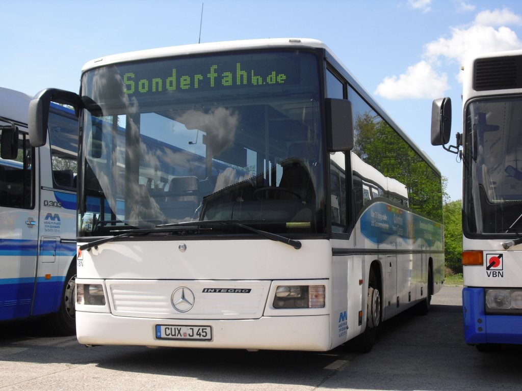 BUS Maass Reisen Cuxhaven MB INTEGRO wirbt fr das Columbus Center in Bremerhaven.