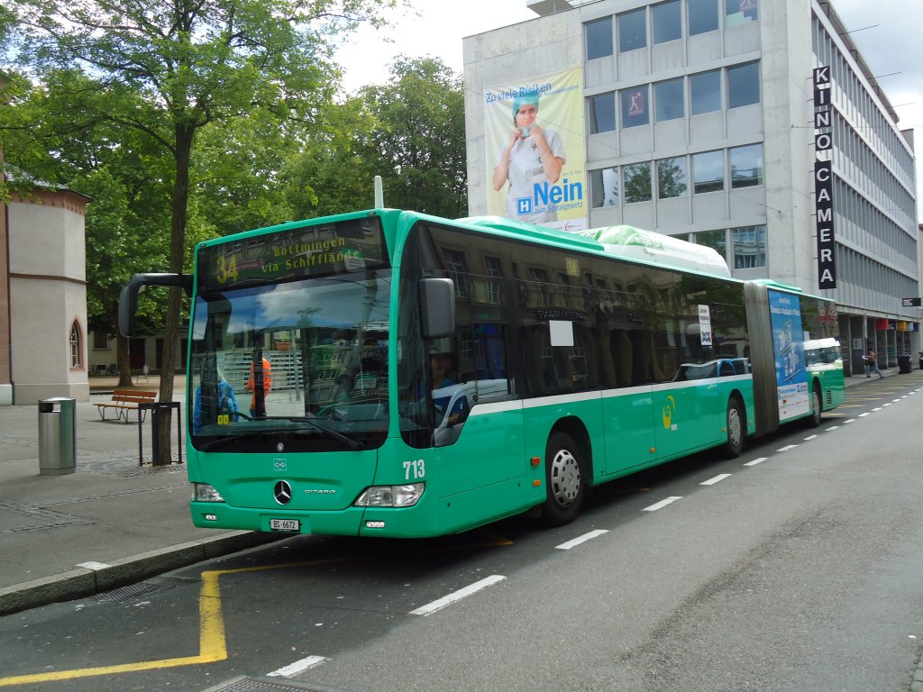 BVB Basel - Nr. 713/BS 6672 - Mercedes Citaro am 16. Mai 2011 in Basel, Claraplatz