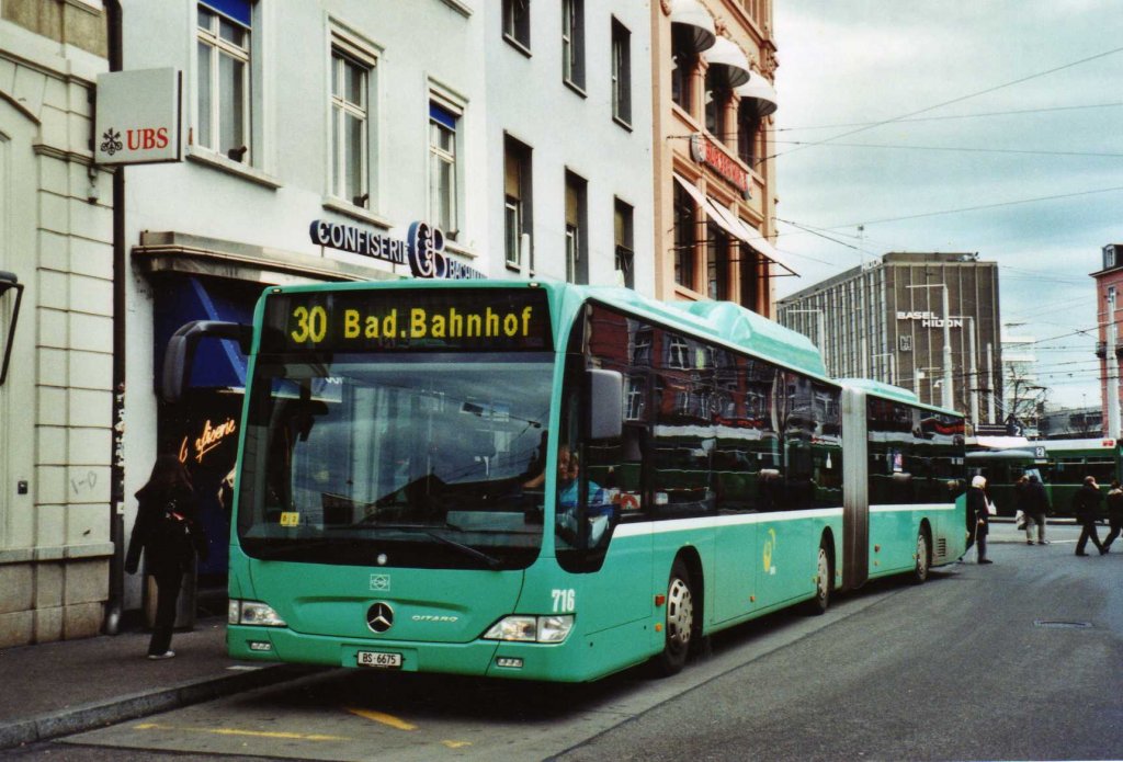 BVB Basel Nr. 716/BS 6675 Mercedes Citaro am 17. November 2009 Basel, Bahnhof