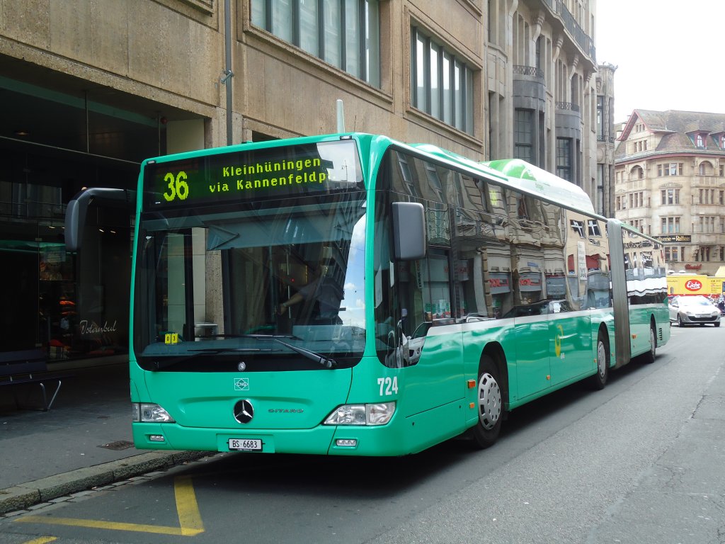 BVB Basel - Nr. 724/BS 6683 - Mercedes Citaro am 16. Mai 2011 in Basel, Schifflände