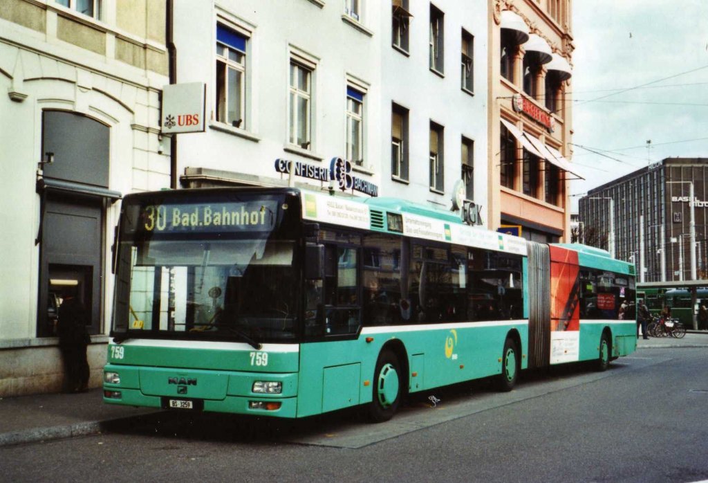 BVB Basel Nr. 759/BS 3259 MAN am 17. November 2009 Basel, Bahnhof