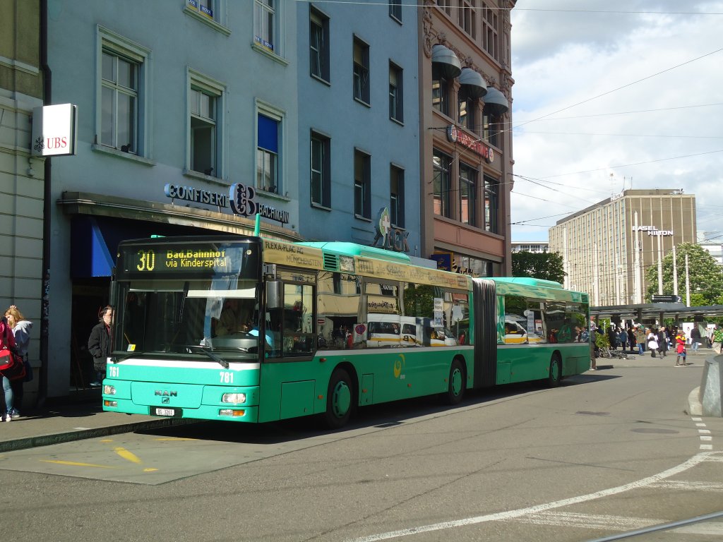 BVB Basel - Nr. 761/BS 3261 - MAN am 6. Mai 2012 beim Bahnhof Basel SBB