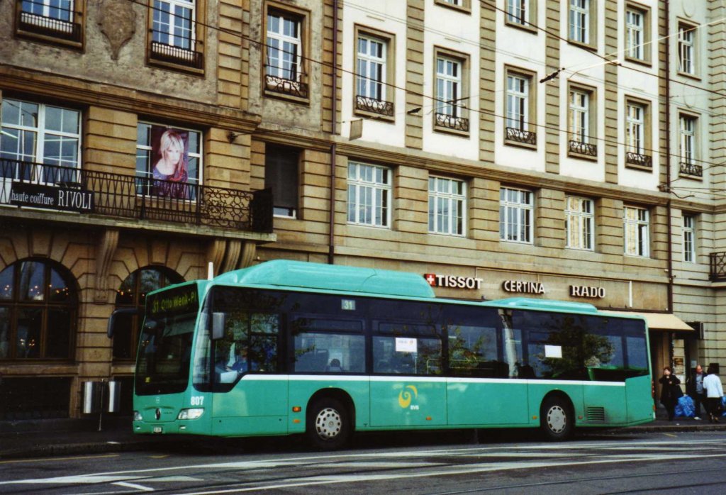 BVB Basel Nr. 807/BS 2807 Mercedes Citaro am 17. November 2009 Basel, Schifflnde