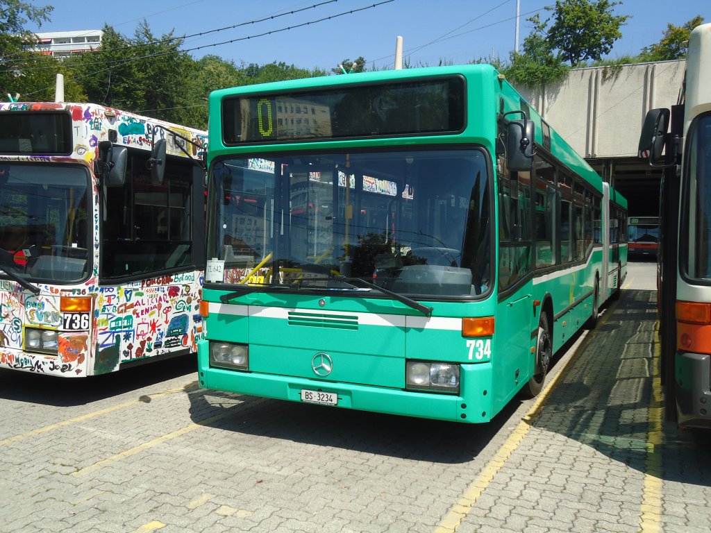 BVB Basel (TL Lausanne  Nr. 642) - Nr. 734/BS 3234 - Mercedes O 405GN (ex Deutschland) am 12. Juli 2011 in Lausanne, Dpt Borde