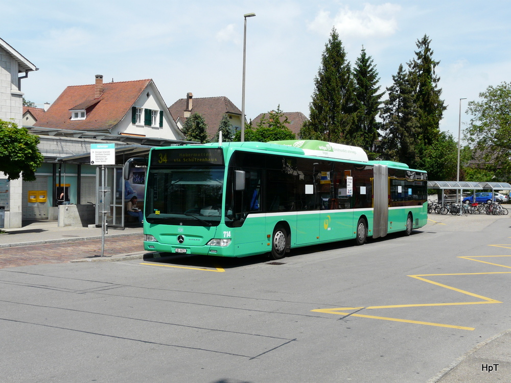 BVB - Mercedes Citaro  Nr.714  BS 6673 in Bottmingen am 25.05.2012