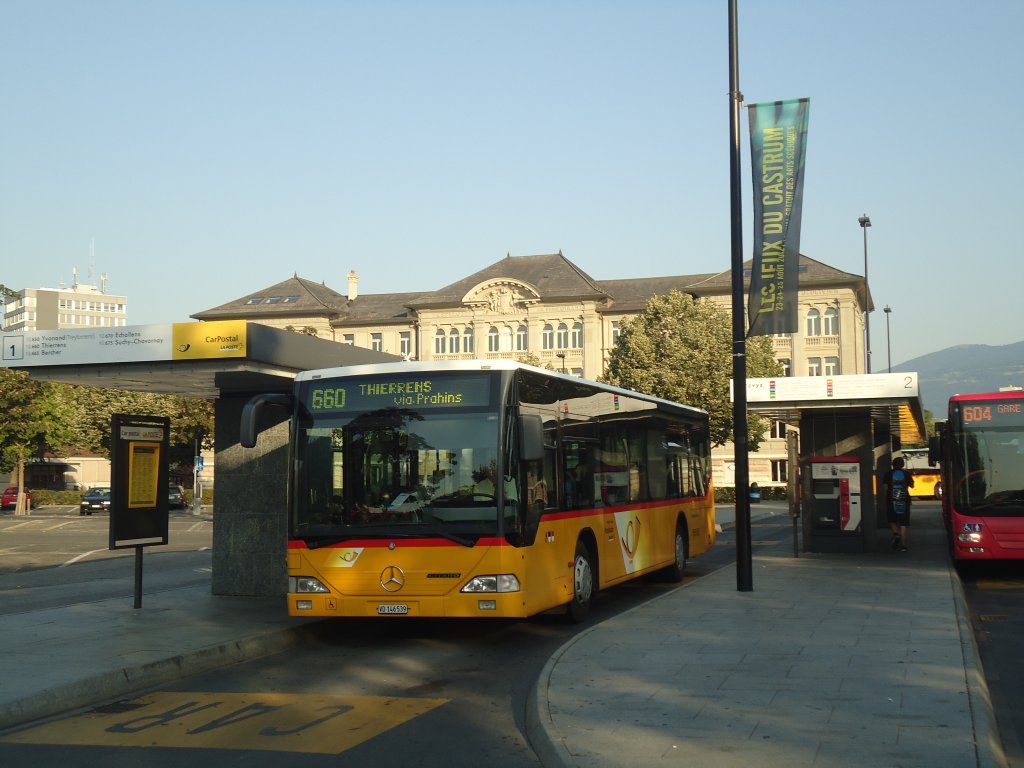 CarPostal Ouest - VD 146'539 - Mercedes Citaro am 27. Juli 2012 beim Bahnhof Yverdon
