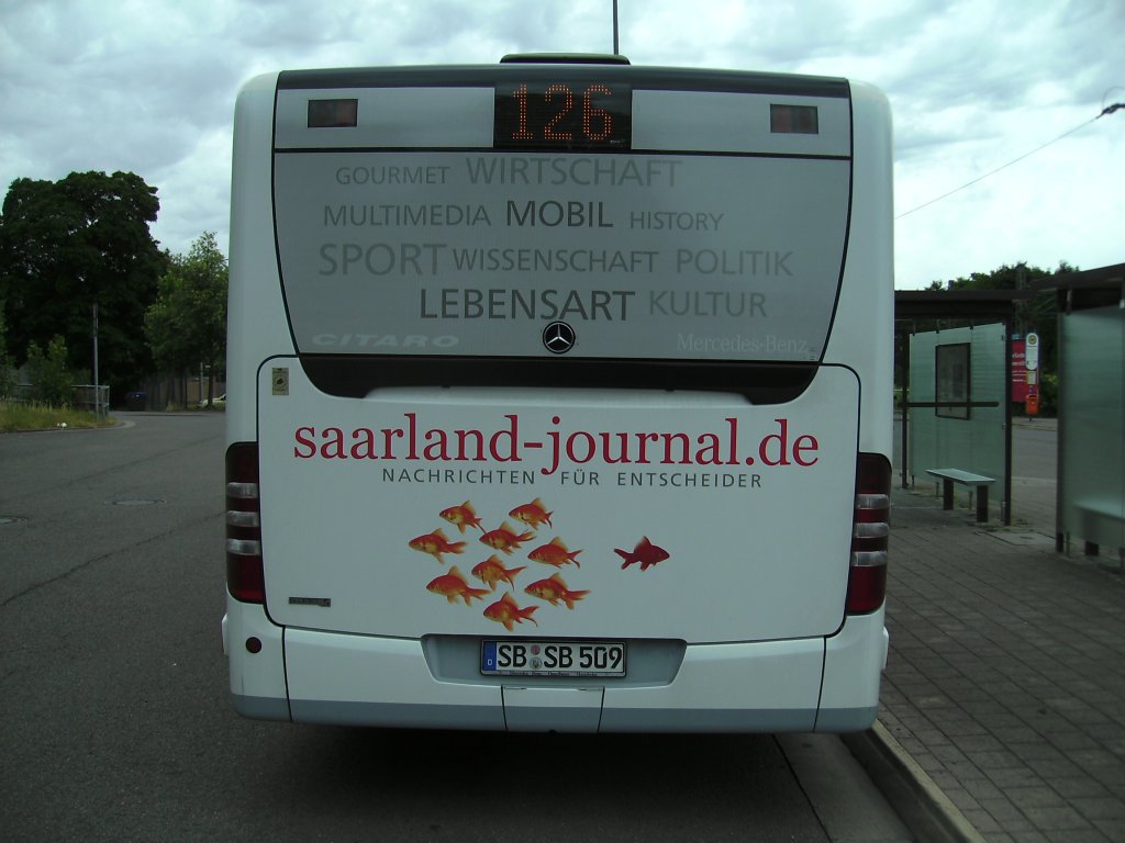 Citaro Bus. Die Aufnahme des Foto war am 12.07.2010 in Saarbrcken Brebach.