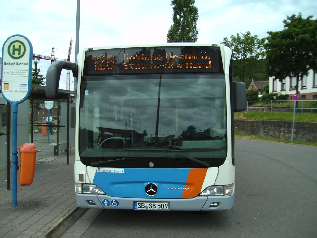 Citaro Bus. Die Aufnahme des Foto war am 12.07.2010 in Saarbrcken Brebach.