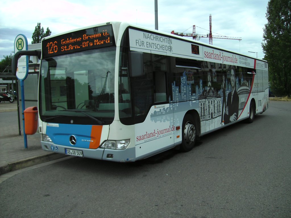 Citaro Bus. Die Aufnahme des Foto war am 12.07.2010 in Saarbrcken Brebach.