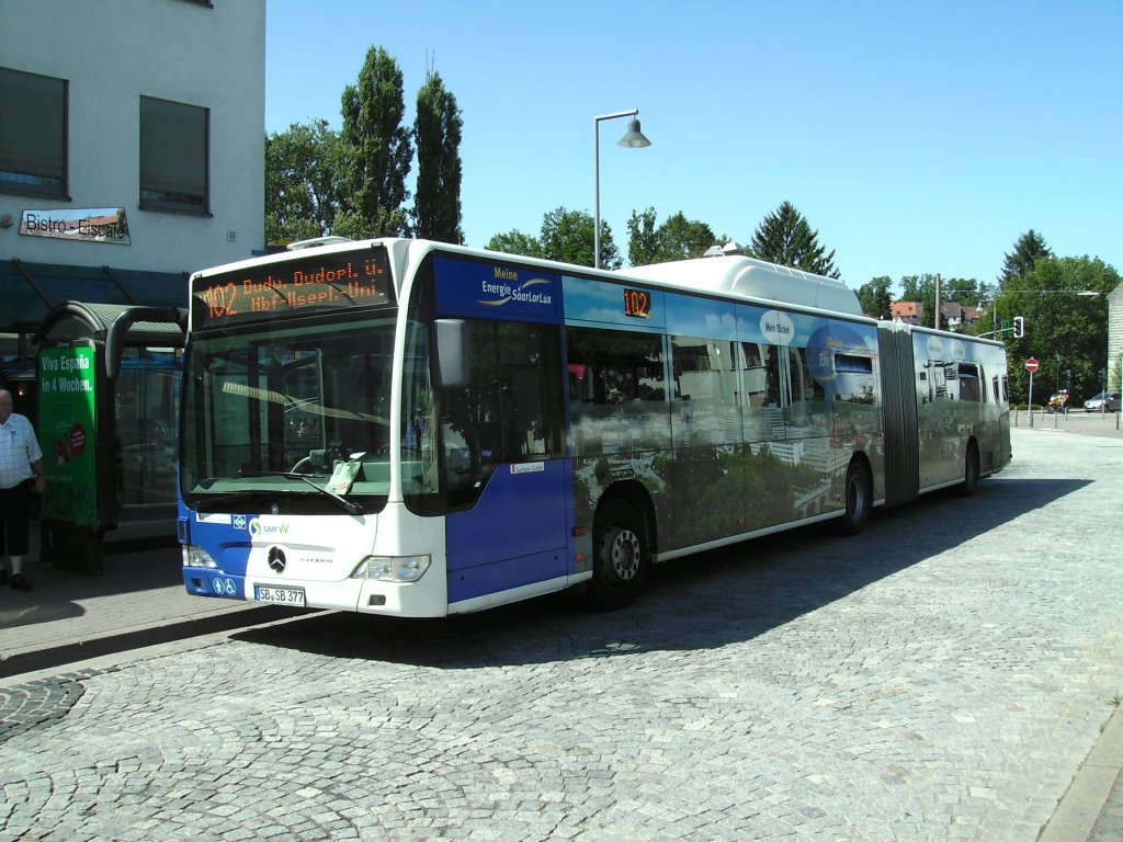 Citaro Bus. Die Aufnahme des Foto war am 16.07.2010 in Saarbrcken Dudweiler.