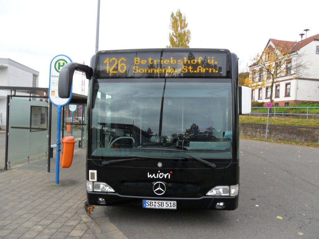 Citaro Bus von Saarbahn und Bus in Saarbrcken Brebach.Das Foto habe ich am 30.10.2010 gemacht.