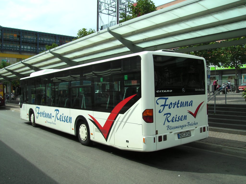 Citaro Bus.Die Aufnahme des Foto war am 12.07.2010 in Saarbrcken am Hauptbahnhof.Das Unternehmen fhrt fr Saar-Pfalz-Bus.