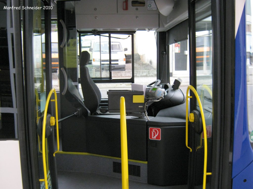Das Foto zeigt den Bereich des Busfahrer. Das Foto wurde in einem MAN Lions City gemacht. Die Aufnahme des Foto war am 06.09.2010.