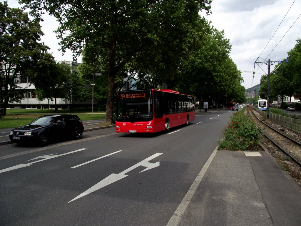 Ein MAN Lions City von DB Rhein Neckar Bus in Heidelberg am 15.07.11