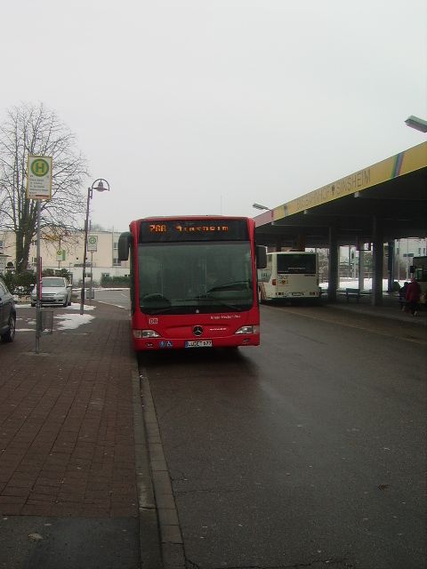 Ein MB Citaro des DB Rhein Neckar Bus in Sinsheim Hbf am 17.02.10