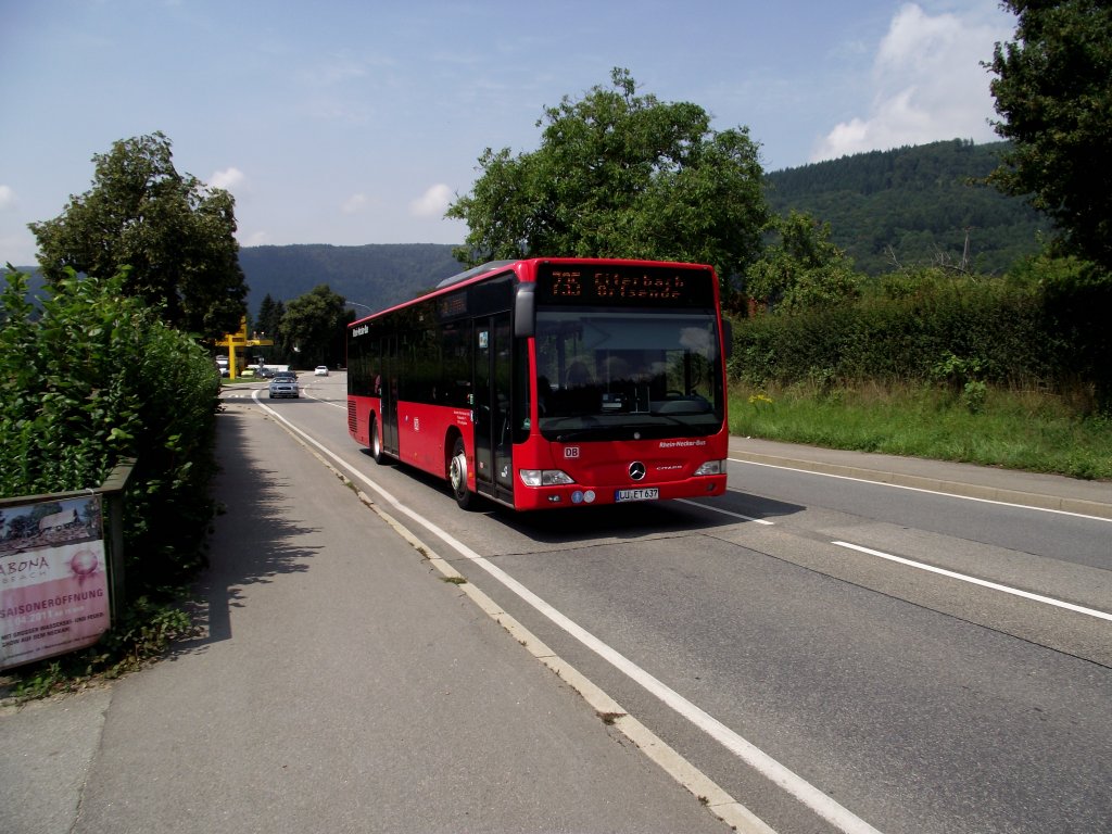 Ein Mercedes Benz Citaro von DB Rhein Neckar Bus in Kleingemnd am 28.07.11