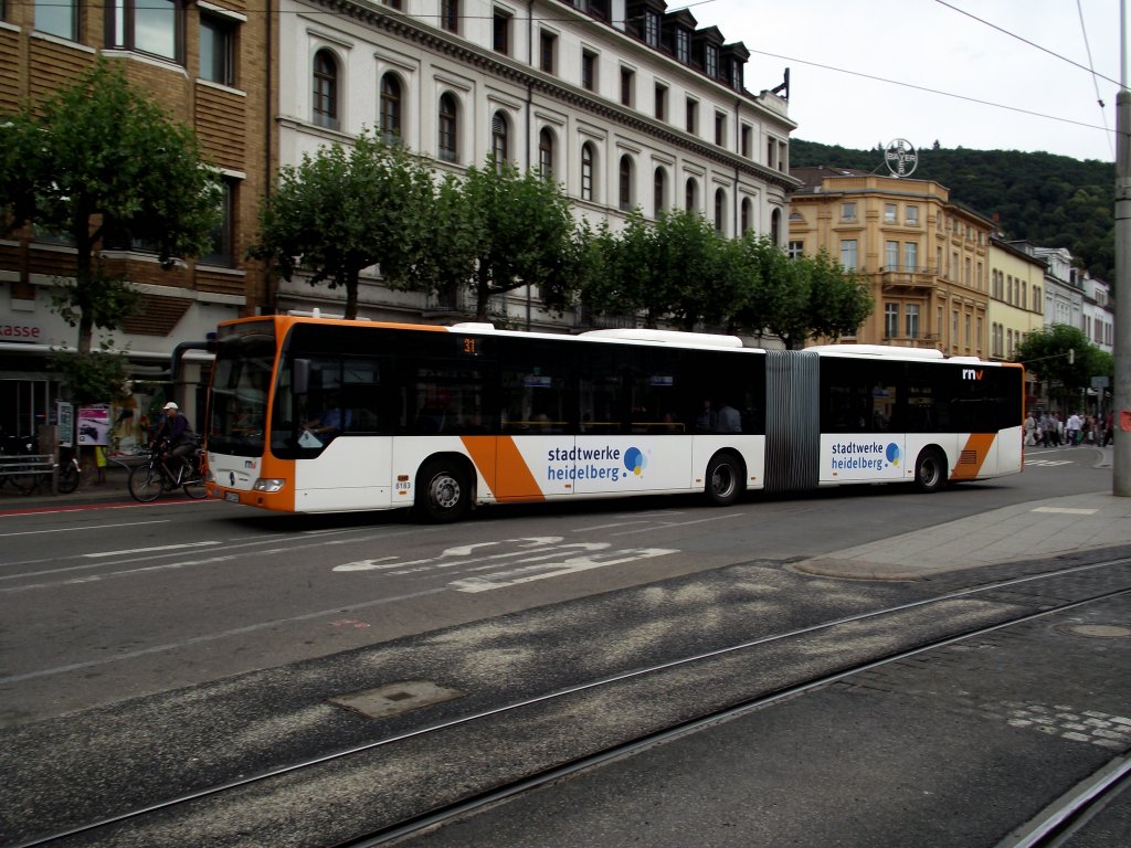 Ein Mercedes Benz Citaro G des RNV in Heidelberg am 15.07.11