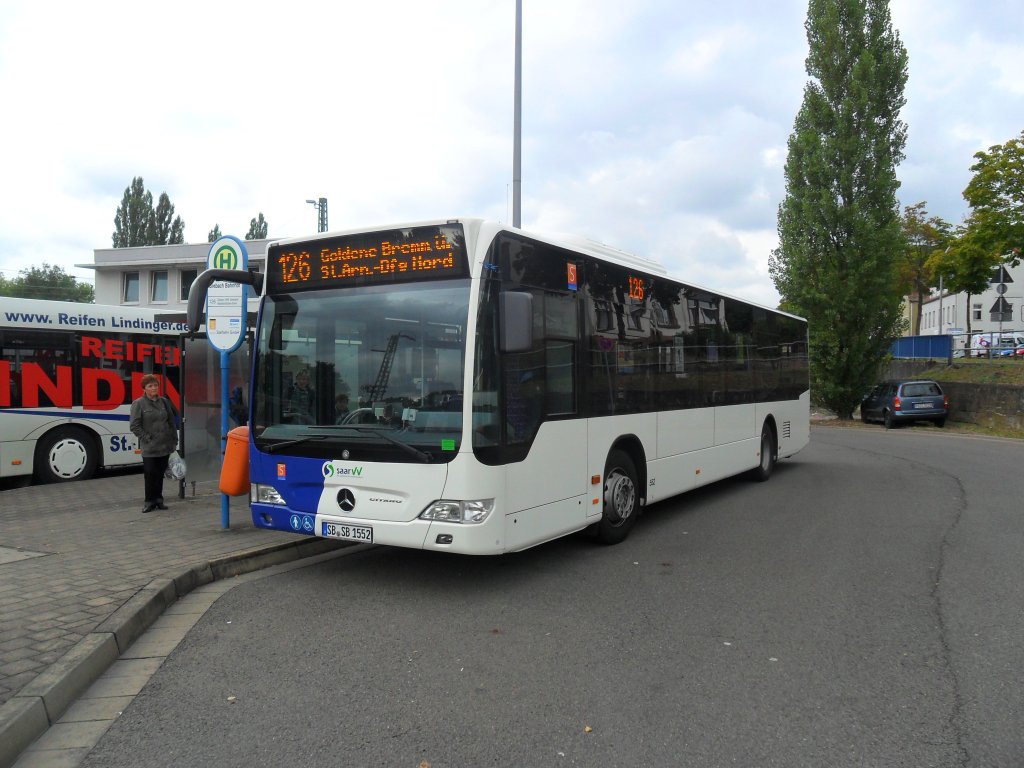 Ein neuer Mercedes Citaro Bus von Saarbahn und Bus in Saarbrcken Brebach. Das Bild habe ich im September 2012 gemacht.
