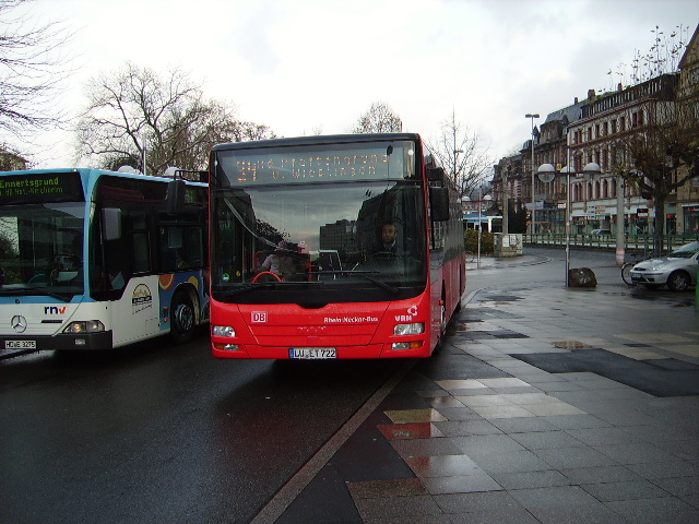 Ein Rhein Neckar DB Bus der Linie 34 in Heidelberg Bismarckplatz am 27.11.10