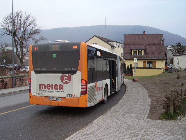 Ein RNV Citaro G in Neckargemünd am 25.02.11