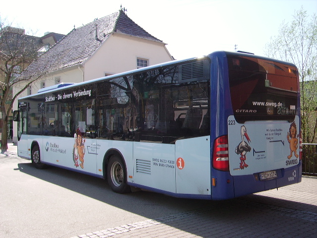Ein SWEG Citaro als Stadtbus Wiesloch am 02.04.11 in der Altstadt von Wiesloch
