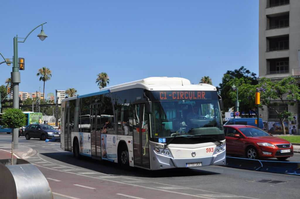 EMT, Malaga. Irisbus/Castrosua Magnus (Nr.593) in Malaga, Alameda Principal.