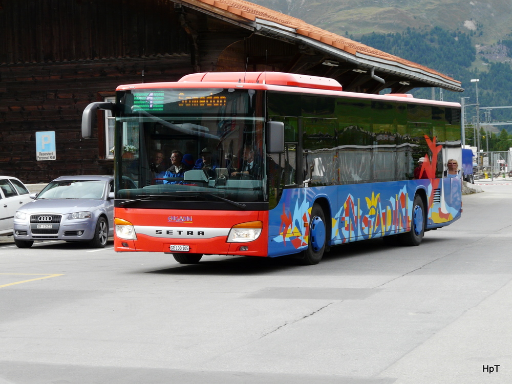 Engadin Bus - Setra S 415 NF GR 100105 unterwegs auf der Linie 1 in Pontresina am 16.09.2010